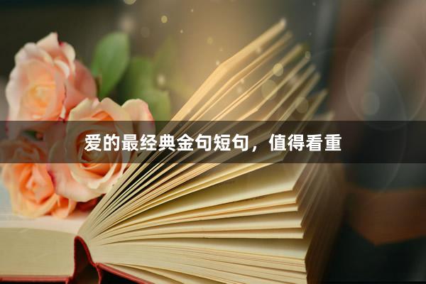 爱的最经典金句短句，值得看重